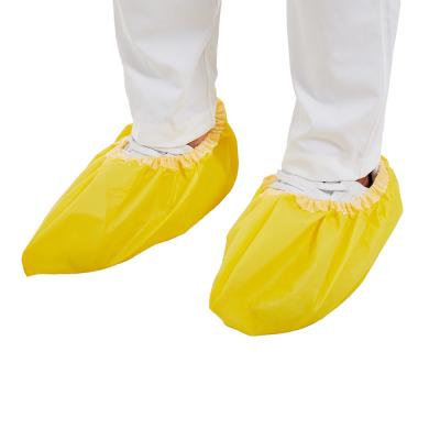China Yellow Disposable Shoe Cover 18x41cm 83g Waterproof Chemical Protective Film for sale