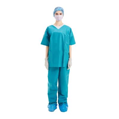 China Geduldige 50gsm-Verpleegster Disposable Scrub Suits S/M/L/XL/XXL/XXXL/XXXXL Te koop