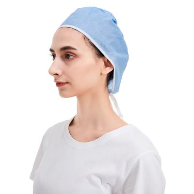 China SMS Medical Non Woven Disposable Cap Blue 64x13cm for sale