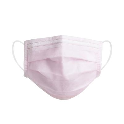 China Pink Disposable Non Woven Fabric Face Mask 3 Layer Breathable Non Woven Meltblown for sale