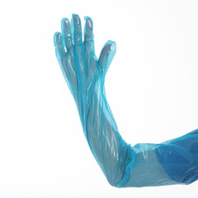 China de la funda de 30-45 micrones guantes disponibles PE de largo plástica en venta