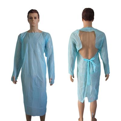 China 35gsm Disposable CPE Gown Plastic Waterproof Polythene 115x137cm for sale