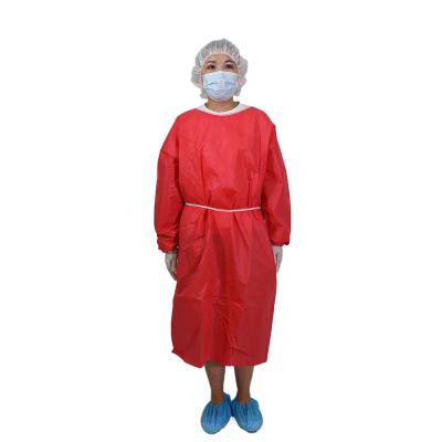 China 30gsm Disposable Isolation Gowns Universal Red PP Hospital for sale