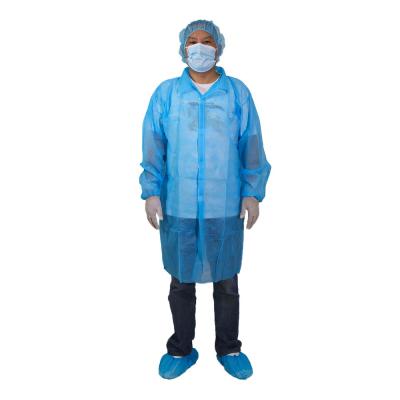 China Blue Medical Disposable Lab Coats PP 30G Nonwoven Hospital for sale