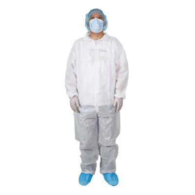 China Type 5/6 White SMS Disposable Non Woven Coverall Without Hood for sale