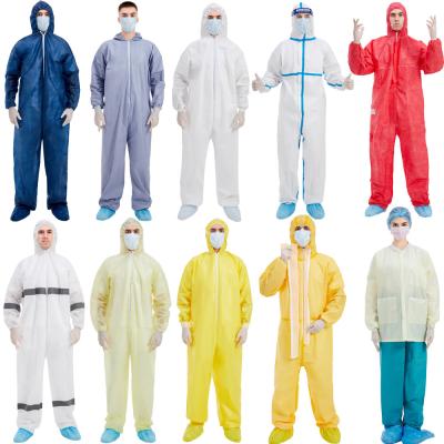 China Medical Grade Non Woven Disposable Coverall Protective Suit 20g-70gsm for sale