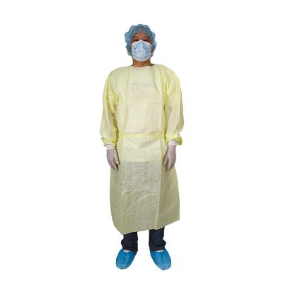 China Yellow SMMMS Level 3 Disposable Isolation Gowns Non Woven Hospital for sale