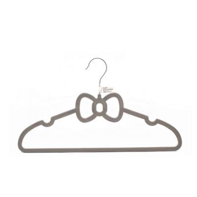 China Wholesale Hangers High Quality Minimalist Manufacturer Custom Velvet Clothes Bow Shape Hangers for sale