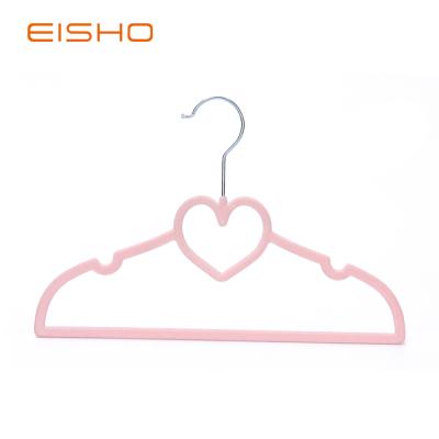 China Eisho Velvet Material Eco-friendly Hangers For Boutique Hangers Custom Velvet Hanger for sale