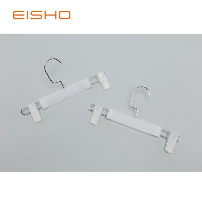 China Recycled White Plastic Hanger Eisho Custom Hangers Pants Hangers for sale