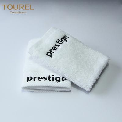 China White Hotel Towel Set Hotel Bathroom Towels Embroidery Prestige Logo for sale