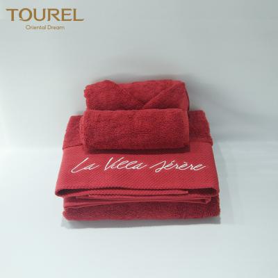 China 100% Cotton Hotel Towels Set Face Towel Hand Towel Bath Towel sets for sale