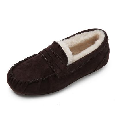 China Warm Low Heel Round Toe Velvet Cotton Plush One Step Shoes for Commuter à venda
