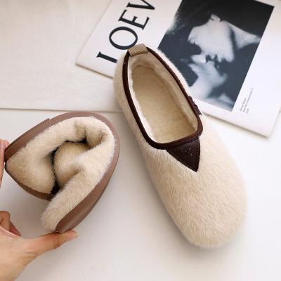 China Pregnant Women Cotton Soft Soled Shoes Flat Bottomed Plus Velvet Warm Peasy for sale