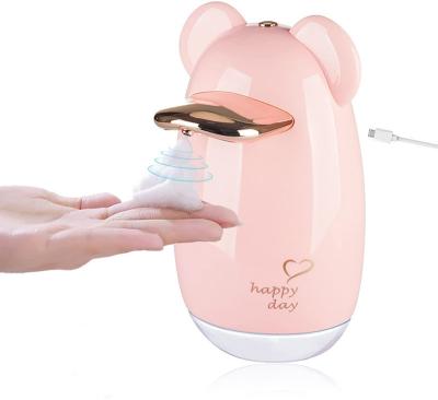 China 90%RH Sensor Foam Soap Dispenser Pink 200ML USB Charging for sale