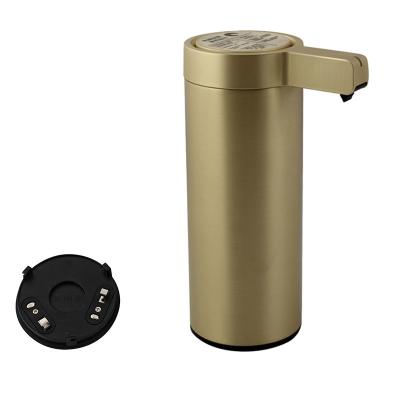 China OEM SUS304 Contertop Battery Operated Sanitizer Dispenser Brushed Gold for sale