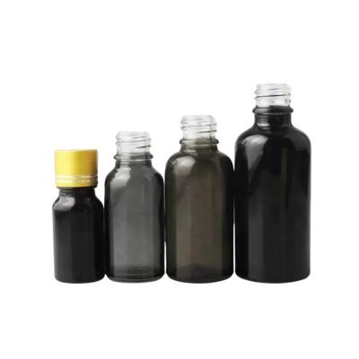China Screen Printing Essential Oil Glass Bottles Round Shape With Plastic Pipette Dropper for sale
