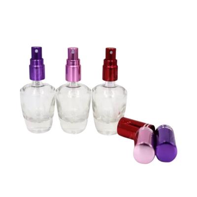 China Clear Refillable Glass Perfume Bottle 30ml Capacity With Aluminum Sprayer for sale