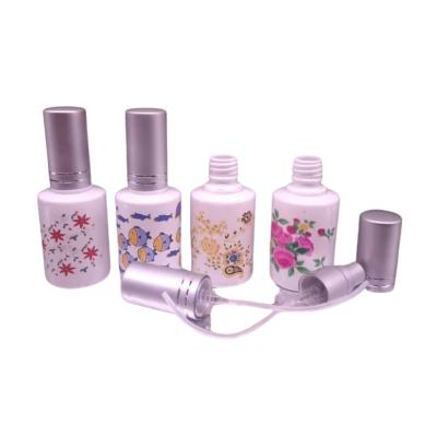 China perfume glass bottle 15ml  recycled glass bottles black blue red pink green cap plastic and metal roll frog for sale