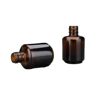 China Amber 15ML Empty Glass Nail Polish Bottles With Brush And Cap for sale