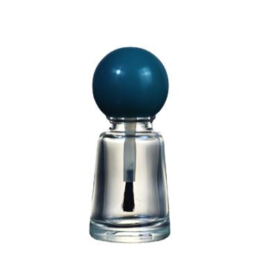 China 10ml Transparent Glass Nail Polish Bottle Cosmetics Packing Ball Lid Tapered for sale