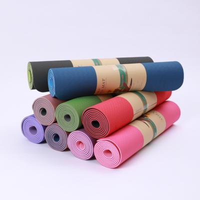 China Durable non-slip 6MM Home Use Pilates Eco Non Slip Esterilla Yoga Exercise Equipment Tpe Yoga Mat à venda