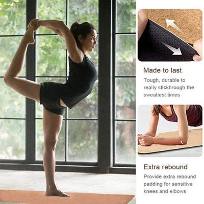China Matte Cork Rubber Nonslip Fitness Yoga Mats With Custom Logo Cork Te koop