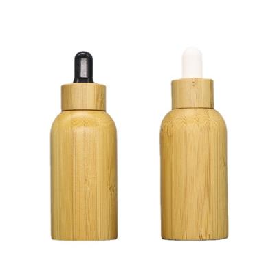 China ISO9001 Bamboo Wooden Essential Oil Dropper Bottle Amber Round for sale