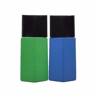 China Special Shape Crystal Perfume Empty Glass Bottle Green And Blue Mactch Black Cap for sale