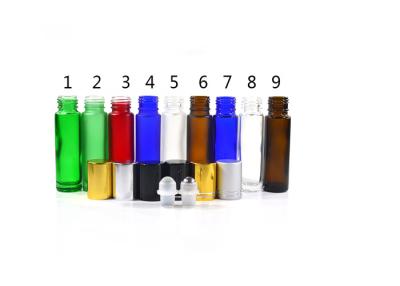 China Amber Empty Roll On Perfume Bottles , 10ml Glass Perfume Roller Bottles for sale