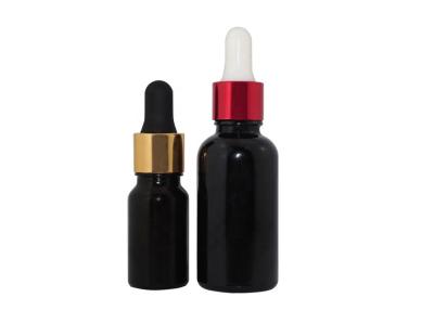 China 10ml 30ml Boston Round Black Matte Frosted Cosmetic30ml Frosted Glass Dropper Bottle en venta