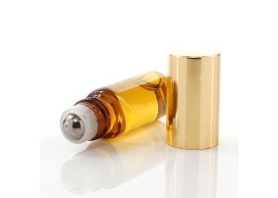 China Customize Size Amber Roll On Perfume Bottles With Metal Baller / Aluminum Cap for sale