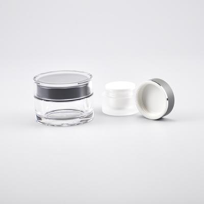 China Round Acrylic Double Walled Cosmetic Jars 5g - 100g Volume Lightweight for sale