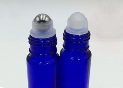 Chine Petit pain en verre de bleu de cobalt sur la place ronde de bouteilles de parfum pour le soin personnel à vendre