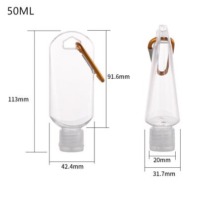 Cina Mano 50ML che lava la bottiglia di plastica del prodotto disinfettante della mano di PETG con il gancio in vendita