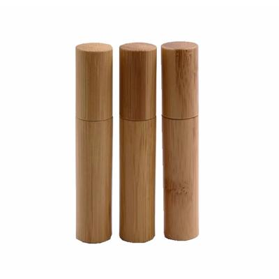 China Bamboo Roll On Perfume Bottles Engraving Surface With Stainless Steel Ball for sale