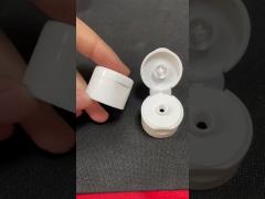 Screw Plastic Flip Cap For White Dispenser Bottle Top  Flat Round