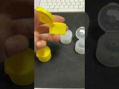 Yellow Plastic Flip Cap For Screw Dispenser  28/410 Screw Round