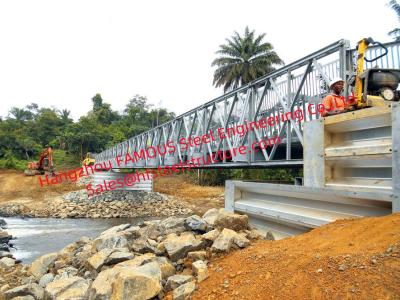 China Military Modular Steel Bridge , Construction Pre-engineered Prefab Pedestrian Bridge Across River for sale
