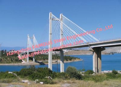 China Cool Cable Stayed Red Suspension Bridge Structural Frames Bailey Clear Span for sale