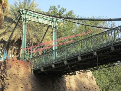 China Tall Steel Modular Rope Suspension Bridge Crossing River Valley Temporary or Permanent for sale