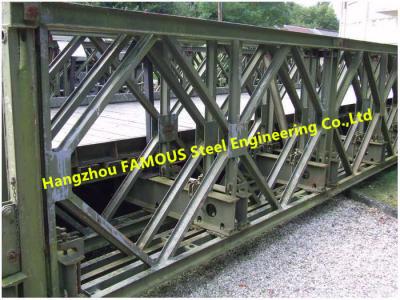 China Long Span Steel Bailey Bridge , 3m Metal Modular Steel Bridge Structure Engineering for sale