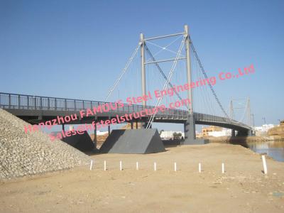China Cabo de aço da ponte de suspensão do fardo da plataforma concreta ficado com apoio duplo do veículo dos pedestres da âncora da rocha à venda