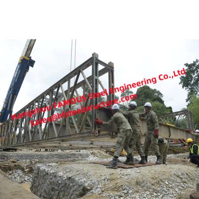 China Puente de Bailey militar modular, construcción de la estructura de acero del rescate de la emergencia de los puentes del exceso del ejército en venta