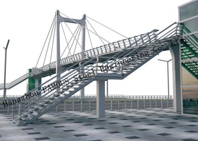 China Metal Prefabricated Pedestrian Bridges Skywalk Handrail Metal Above Road City Sightseeing for sale