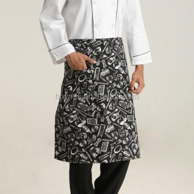 China Diseño original del dril de algodón de la cintura del café del camarero de la camarera longitud fresca de Chef Work Uniform de la media en venta