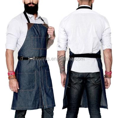 China El cocinero incombustible Work Uniform With del negro de la parrilla de la BARBACOA de la tela embolsa tamaño por encargo en venta