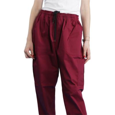 China Restaurant Hotel high Waist Chef Work Pants With Pull String Zipper Fly for sale
