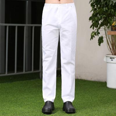 China 100% Polyester High Waist Chef Work Pants With Pull String Zipper Fly for sale