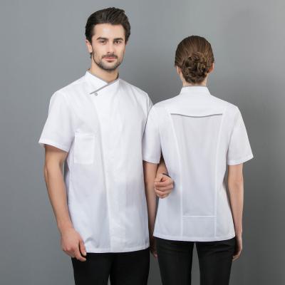 China Kitchen White Chef Uniform Tops Unisex Design Washable  Poly / Cotton for sale